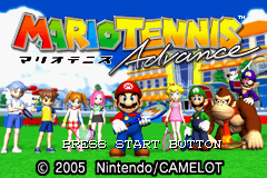 Mario Tennis Advance title screen for GameBoy Advance